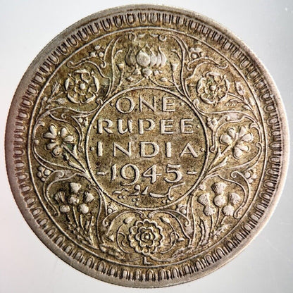 1945 India 1 One Rupee Silver Coin | Very High Grade | a4113