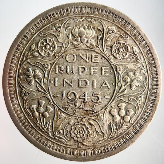 1945 India 1 One Rupee Silver Coin | Very High Grade | a4112