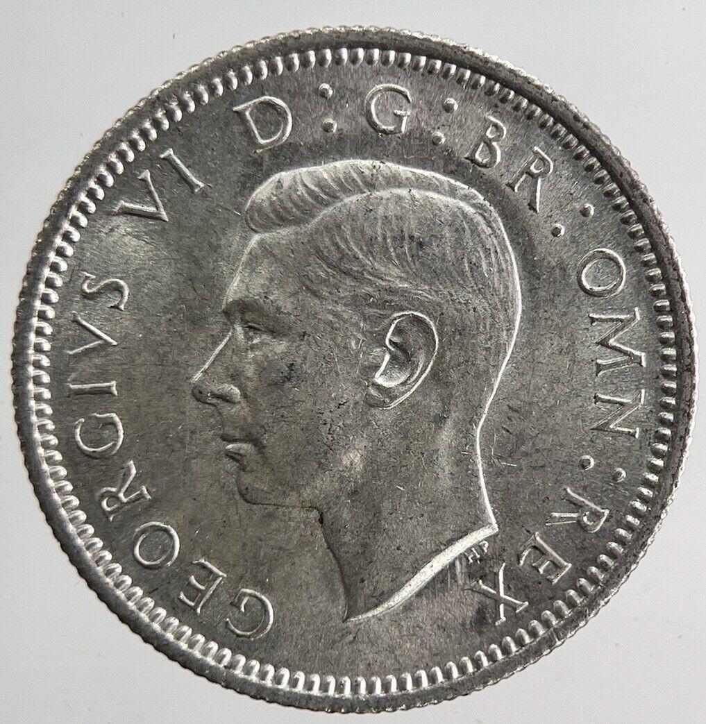 1945 George VI Sixpence Silver Coin | Very Fine Grade