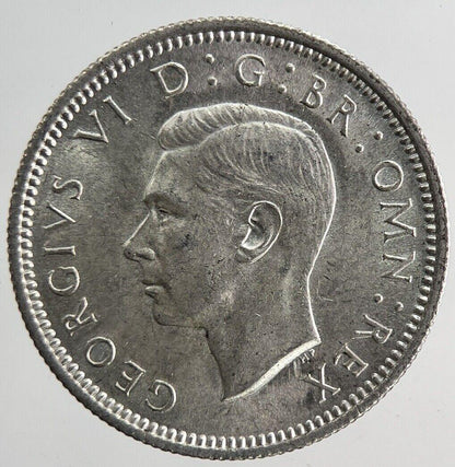 1945 George VI Sixpence Silver Coin | Very Fine Grade