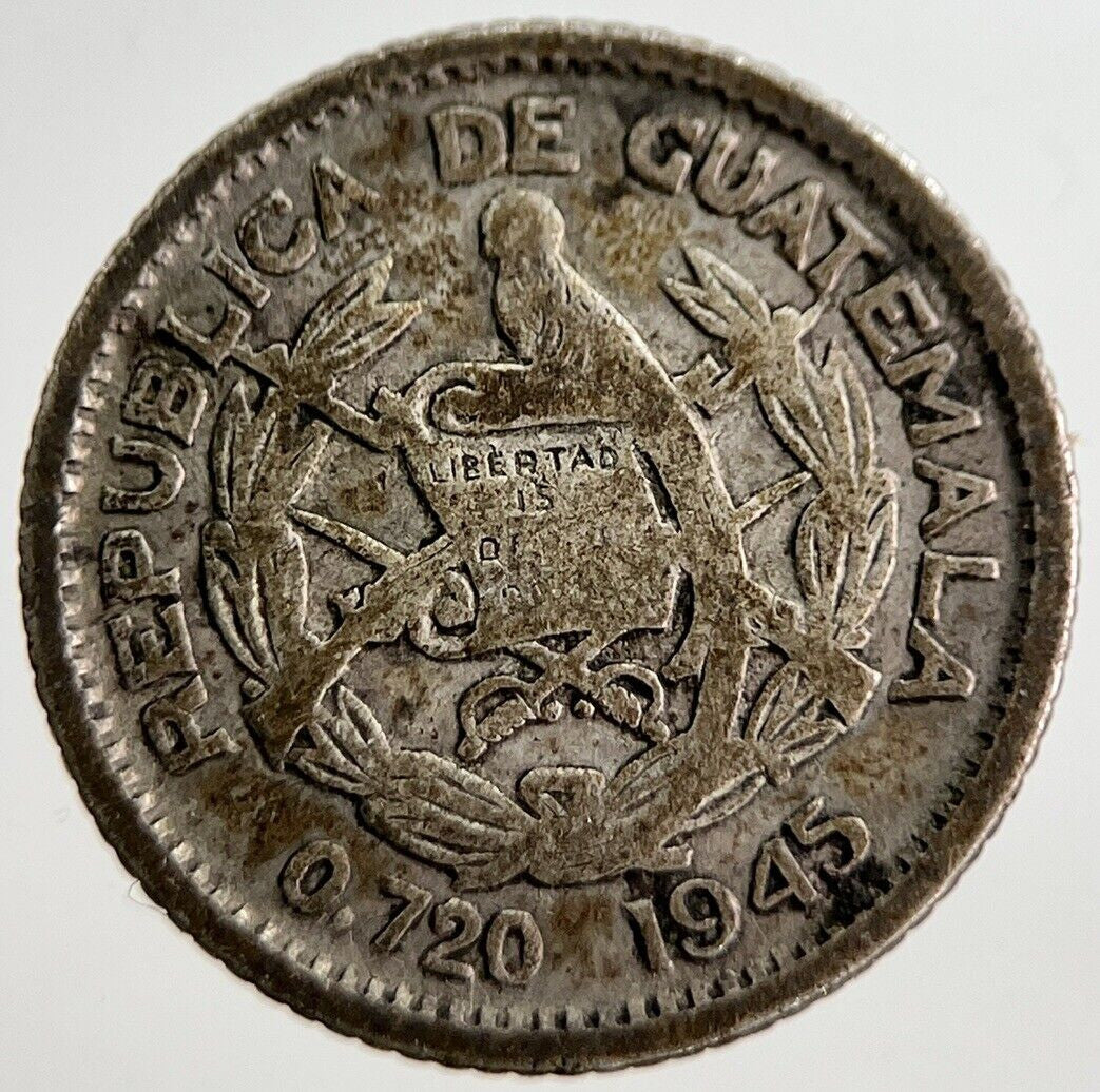 1945 Guatemala 5 Centavos Silver Coin | Collectable Grade | a8924