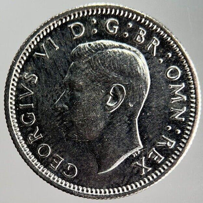1945 George VI Sixpence Silver Coin | Very High Grade | a4097