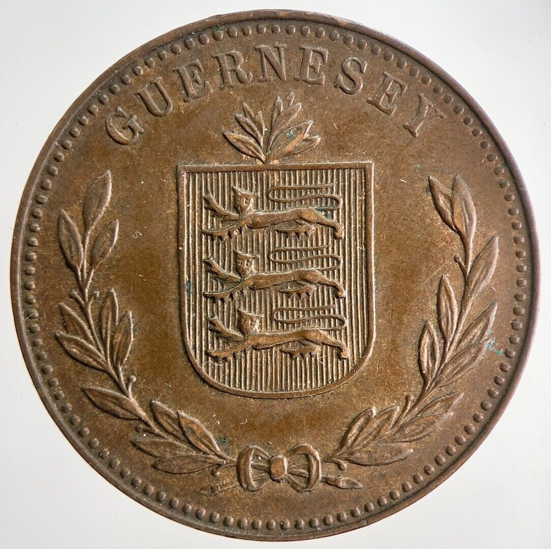 1945 Guernsey 8 Doubles Coin | Very High Grade | a9716