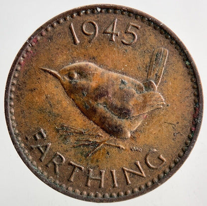 1945 George VI Wren Farthing Coin | Fine Collectable Grade
