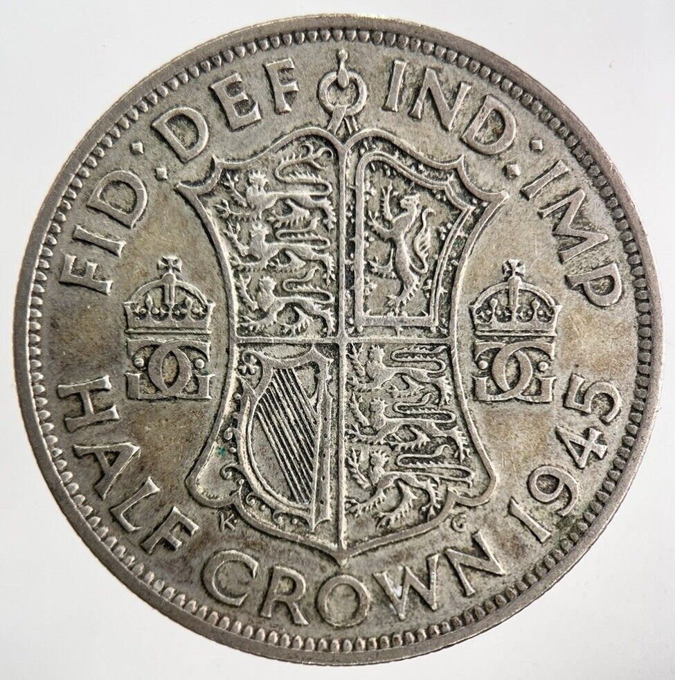 1945 George VI Silver Half-Crown Coin | Fine Collectable Grade