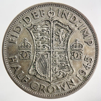 1945 George VI Silver Half-Crown Coin | Fine Collectable Grade