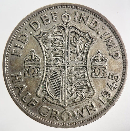 1945 George VI Silver Half-Crown Coin | Fine Collectable Grade