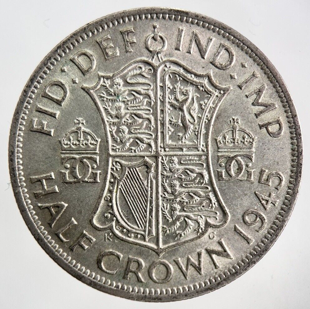 1945 George VI Silver Half-Crown Coin | Fine Collectable Grade
