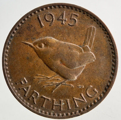1945 George VI Wren Farthing Coin | Fine Collectable Grade