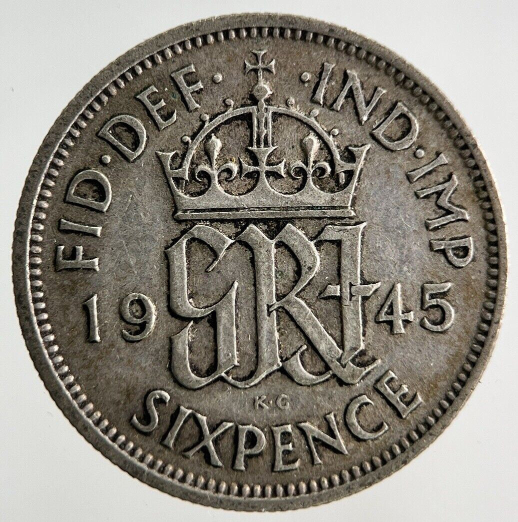 1945 George VI Sixpence Silver Coin | Fine Collectable Grade