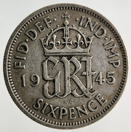 1945 George VI Sixpence Silver Coin | Fine Collectable Grade