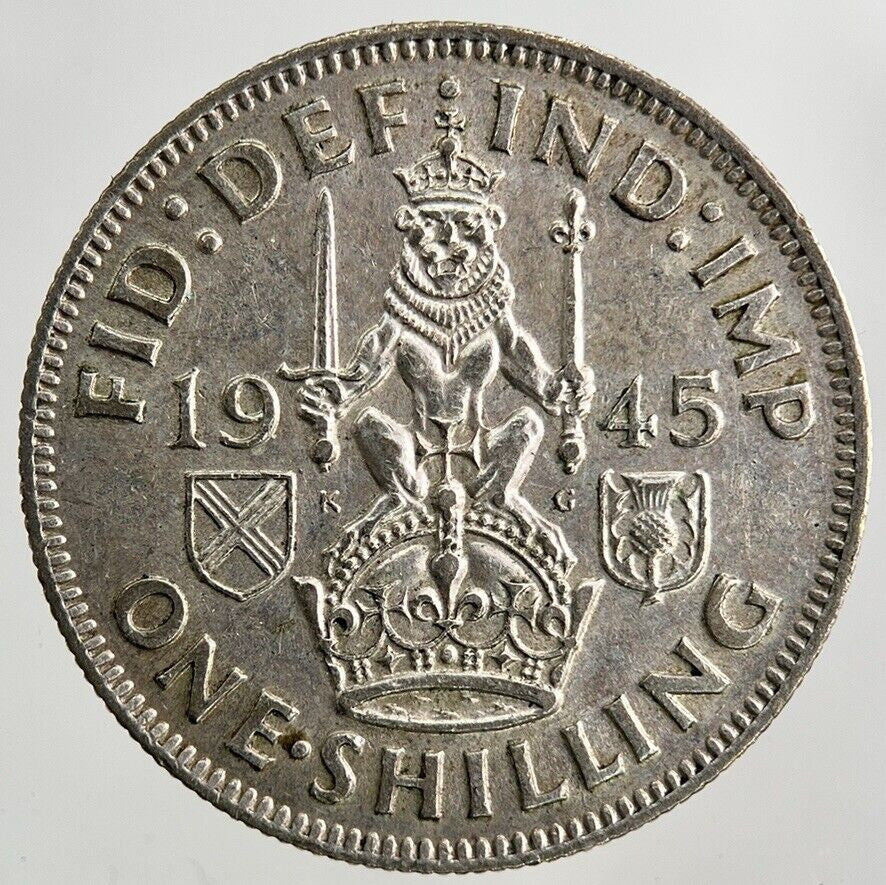 1945 George VI Shilling Silver Coin | Very High Grade