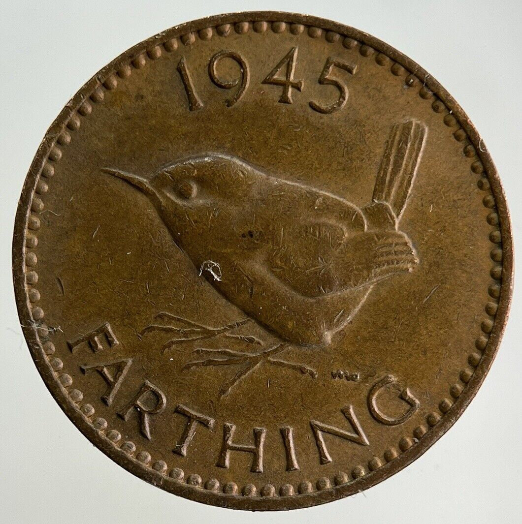 1945 George VI Wren Farthing Coin | Very High Grade