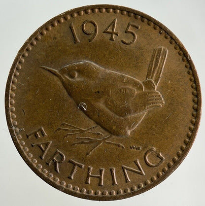 1945 George VI Wren Farthing Coin | Very High Grade