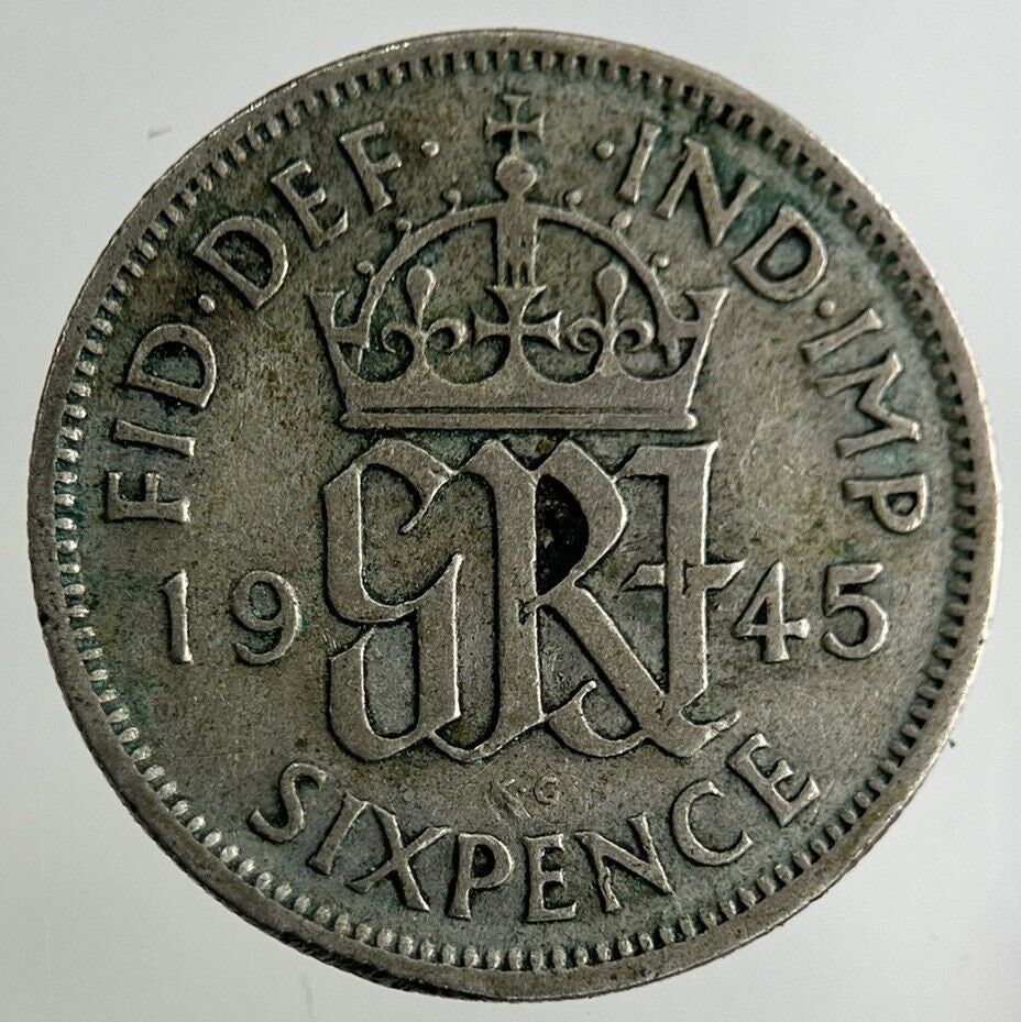 1945 George VI Sixpence Silver Coin | Fine Collectable Grade