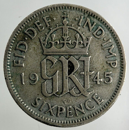1945 George VI Sixpence Silver Coin | Fine Collectable Grade