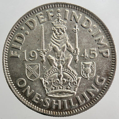 1945 George VI Shilling Silver Coin | Very High Grade | a3990