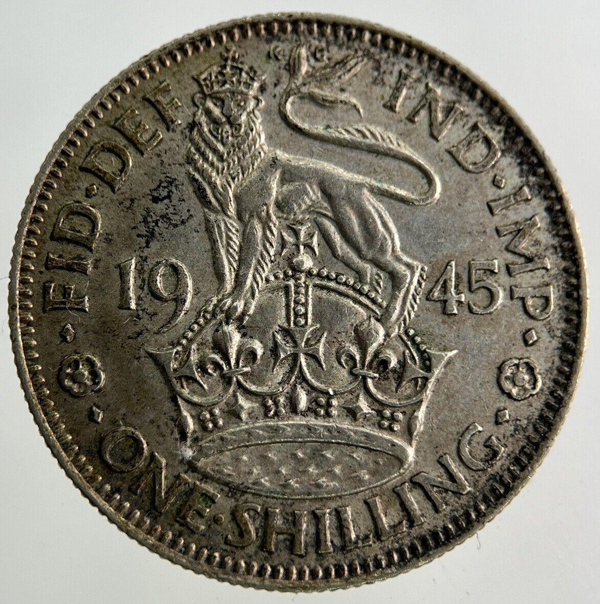 1945 George VI Shilling Silver Coin | Very High Grade