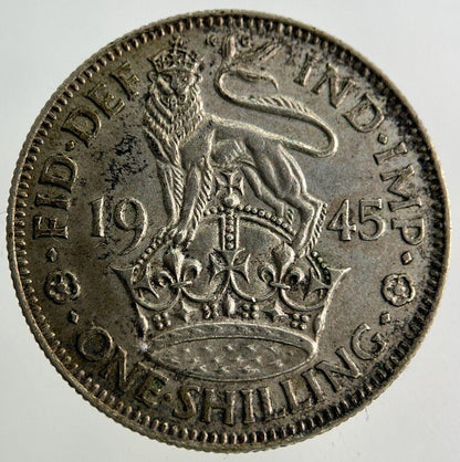 1945 George VI Shilling Silver Coin | Very High Grade