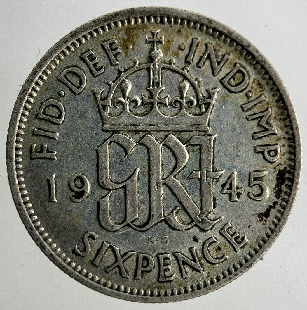 1945 George VI Sixpence Silver Coin | Fine Collectable Grade