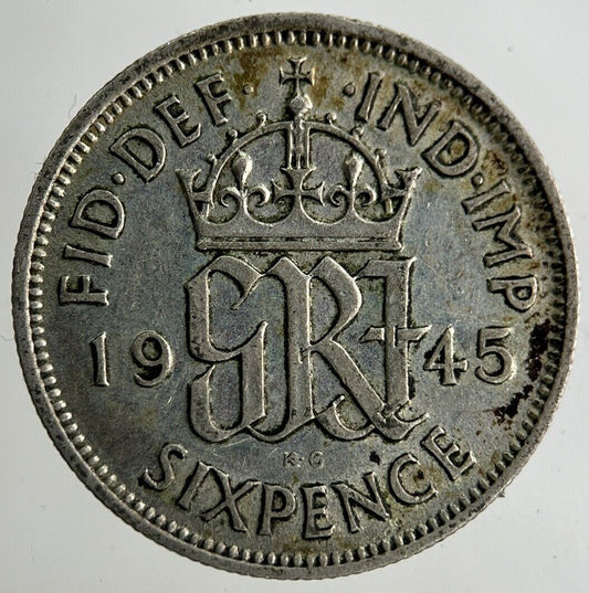 1945 George VI Sixpence Silver Coin | Fine Collectable Grade