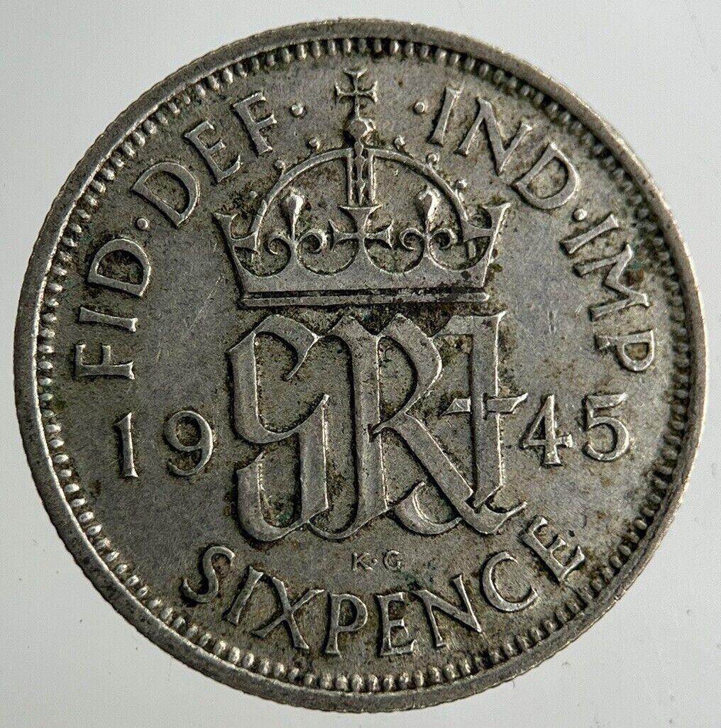 1945 George VI Sixpence Silver Coin | Fine Collectable Grade