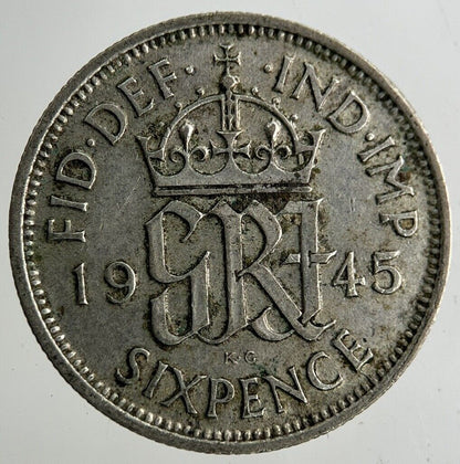1945 George VI Sixpence Silver Coin | Fine Collectable Grade