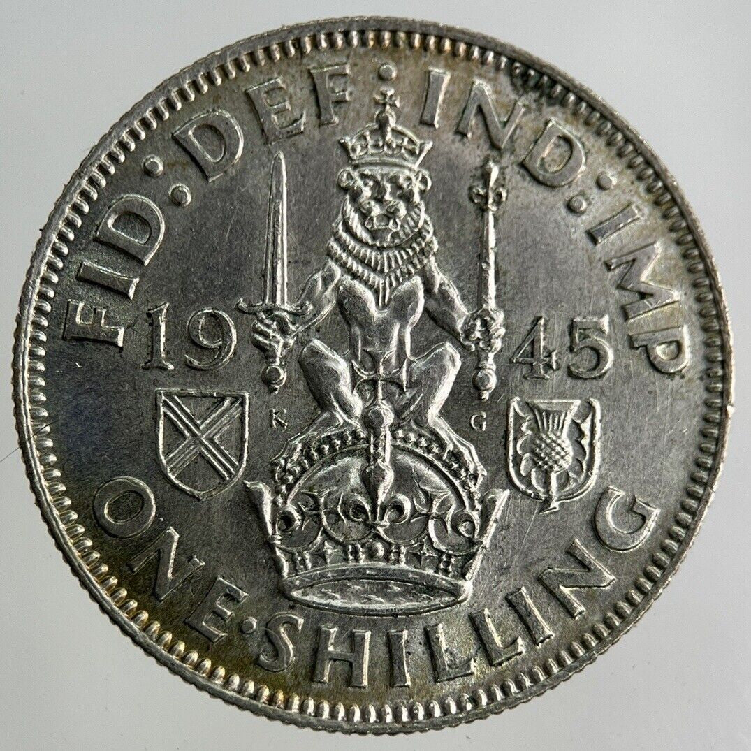 1945 George VI Shilling Silver Coin | Very High Grade