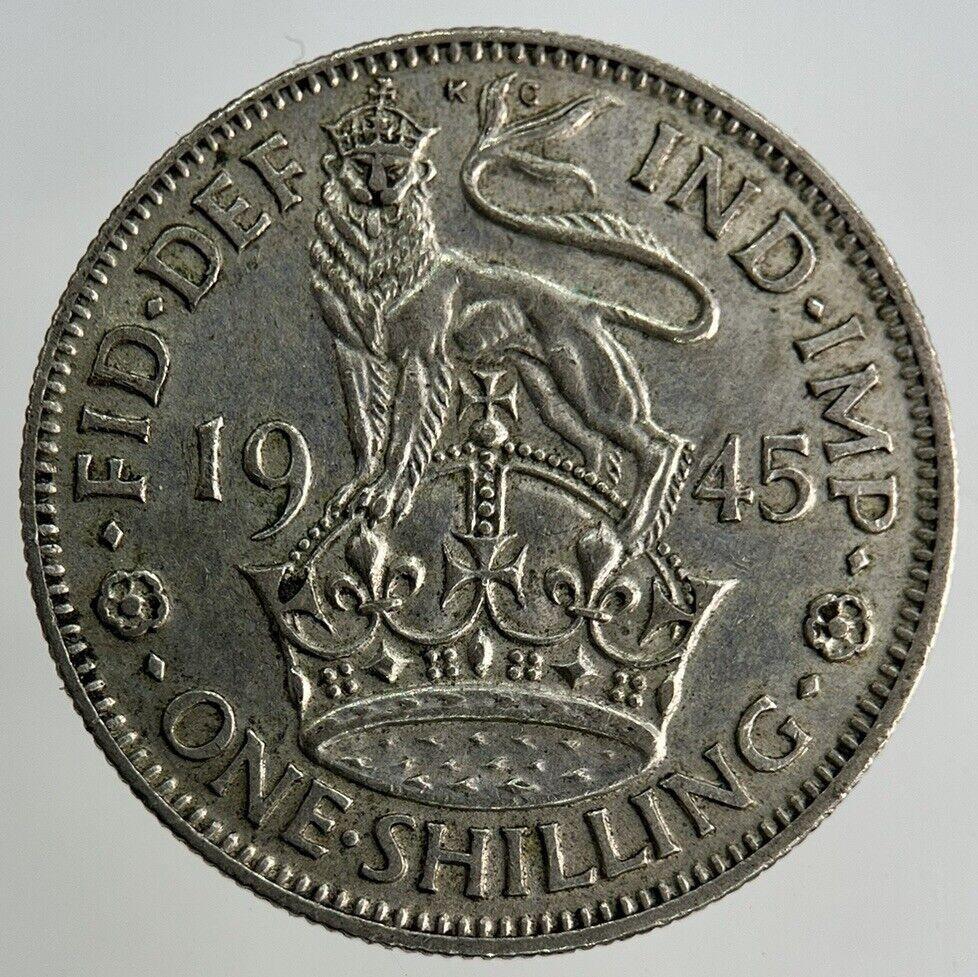 1945 George VI Shilling Silver Coin | Very High Grade