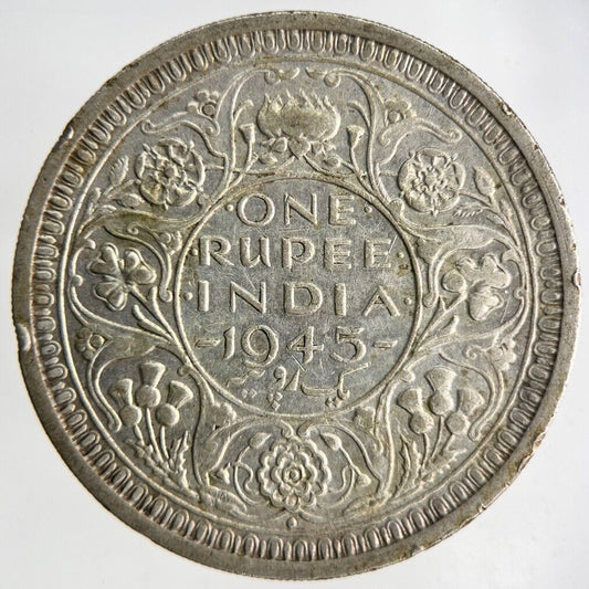 1945 India One Rupee Silver Coin | Fine Collectable Grade