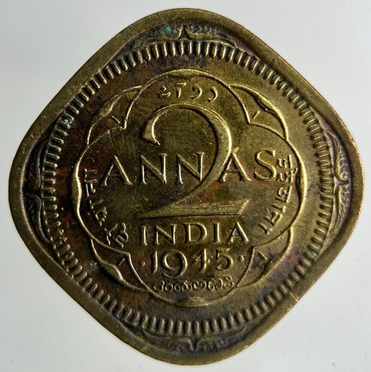 1945 India 2 Annas Coin | Fine Collectable Grade