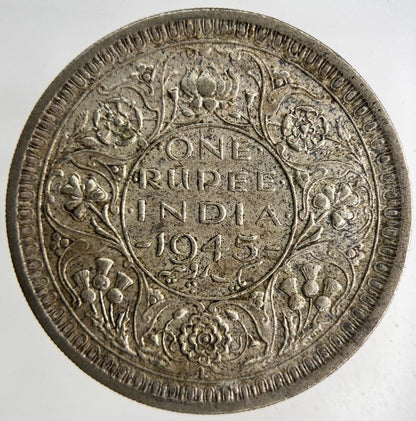 1945 India One Rupee Silver Coin | Fine Collectable Grade