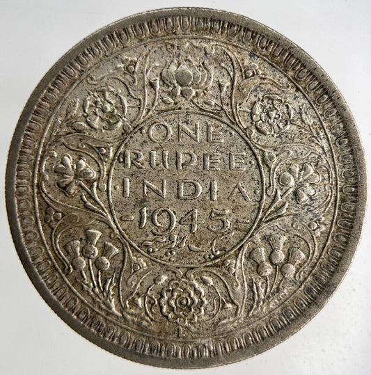 1945 India One Rupee Silver Coin | Fine Collectable Grade