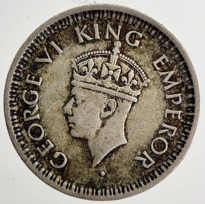 1945 India 1/4 Quarter Rupee Silver Coin | Very High Grade | a8287