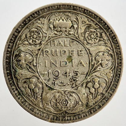1945 India 1/2 Half Rupee Silver Coin | Fine Collectable Grade | a1411