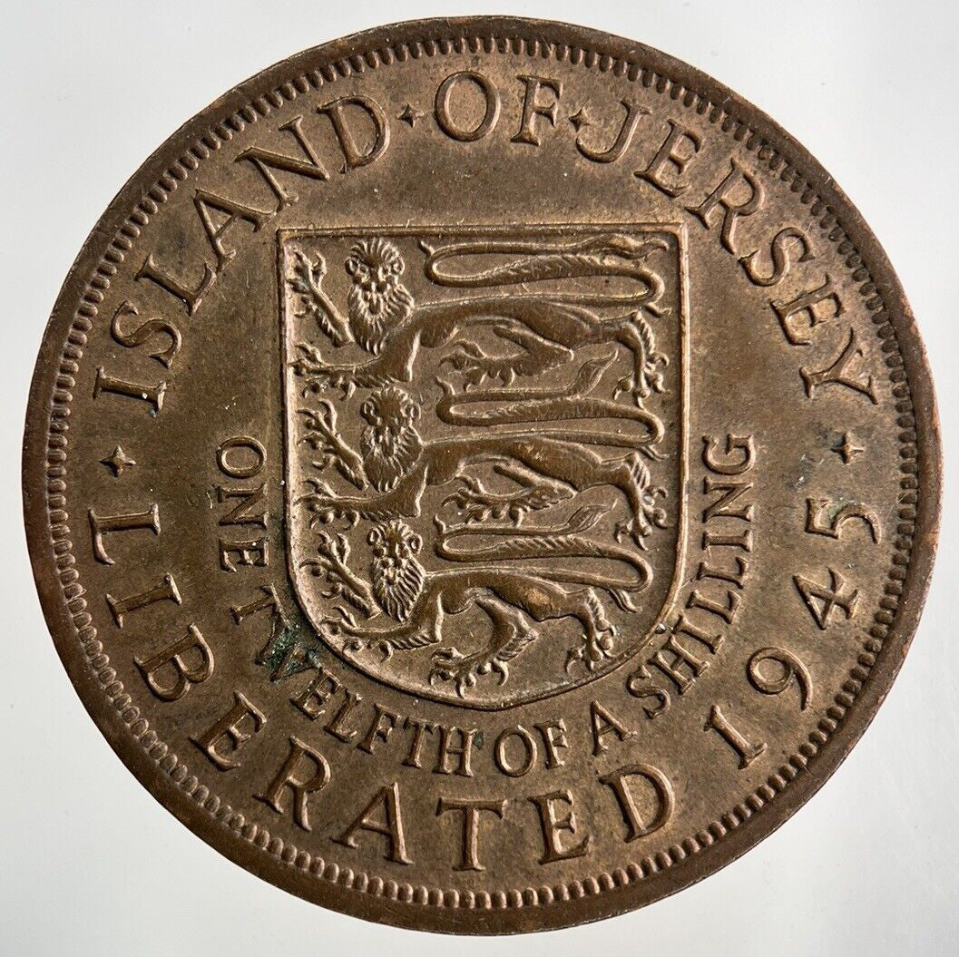 1945 Jersey 1/12 One Twelfth Of A Shilling Coin | Very High Grade