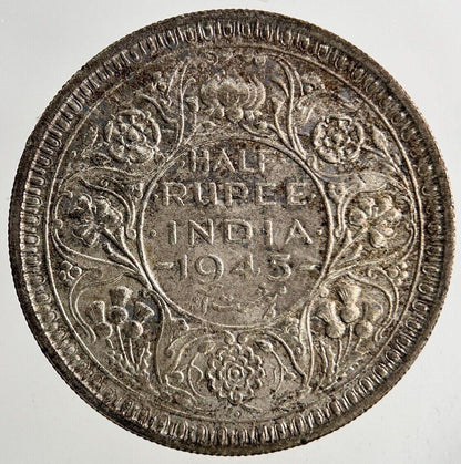 1945 India 1/2 Half Rupee Silver Coin | Very High Grade