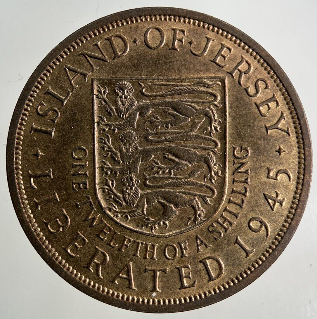 1945 Jersey 1/12 One Twelfth Of A Shilling Coin | Very High Grade