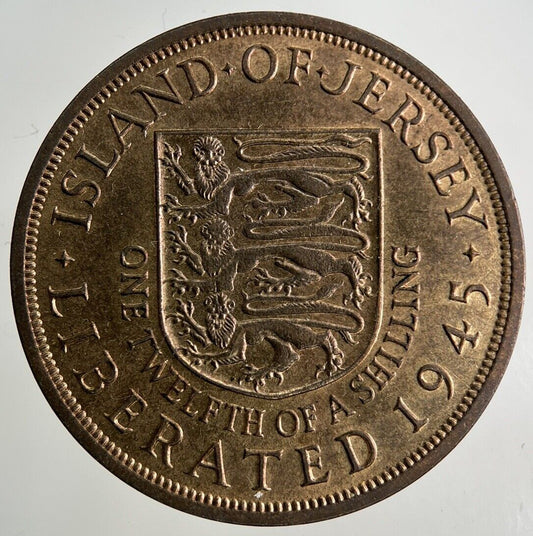 1945 Jersey 1/12 One Twelfth Of A Shilling Coin | Very High Grade