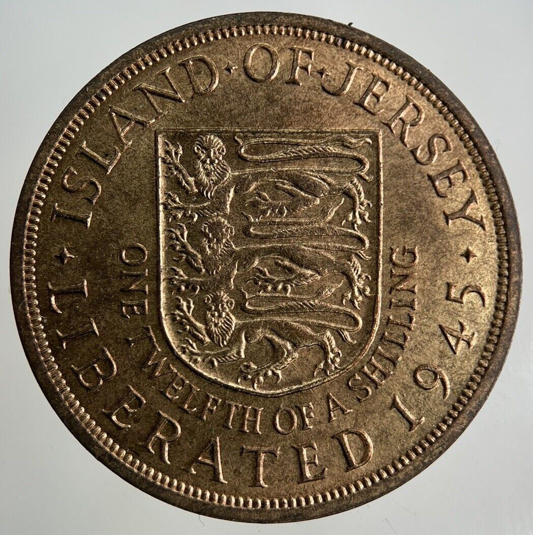1945 Jersey 1/12 One Twelfth Of A Shilling Coin | Very High Grade
