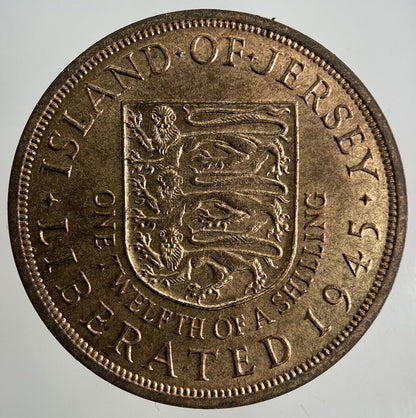 1945 Jersey 1/12 One Twelfth Of A Shilling Coin | Very High Grade