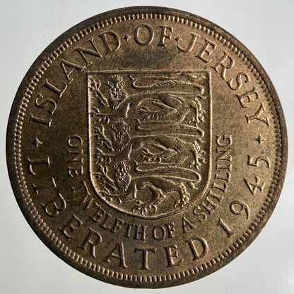 1945 Jersey 1/12 One Twelfth Of A Shilling Coin | Very High Grade