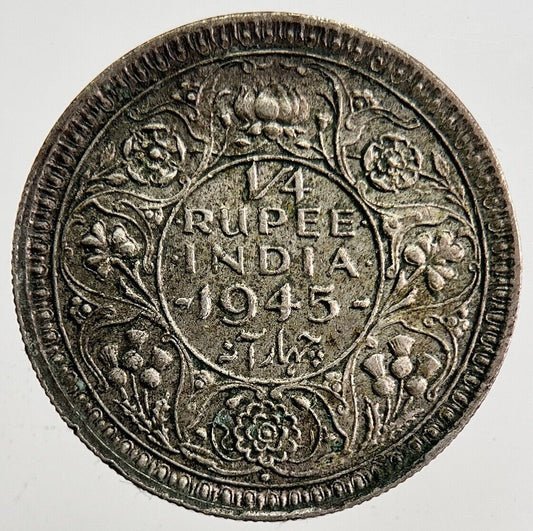 1945 Indian 1/4 Quarter Rupee Silver Coin | Very High Grade | a3996