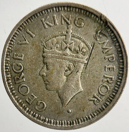 1945 India 1/4 Quarter Rupee Silver Coin | Very High Grade | a5476