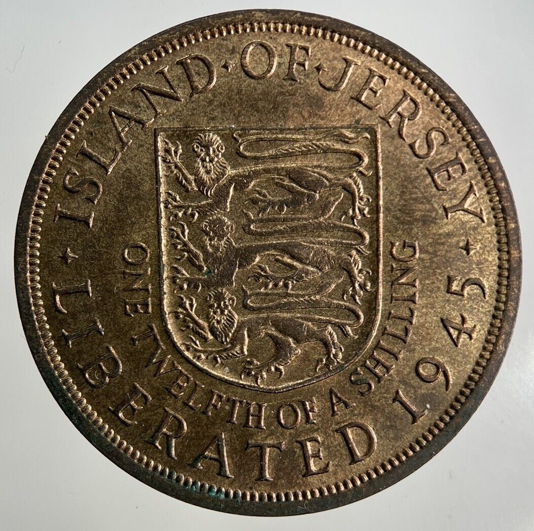 1945 Jersey 1/12 One Twelfth Of A Shilling Coin | Very High Grade