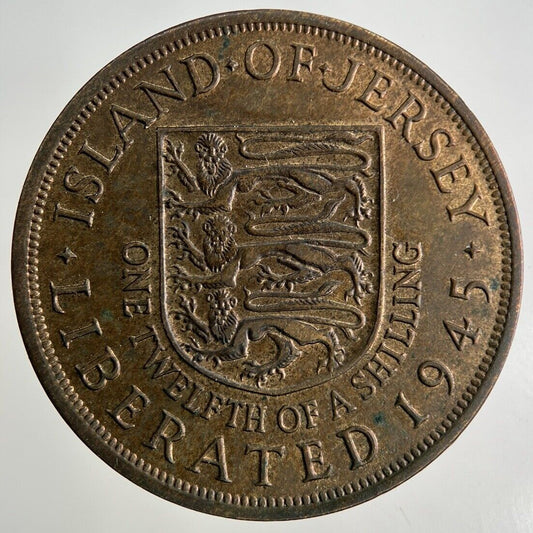 1945 Jersey 1/12 One Twelfth Of A Shilling Coin | Very High Grade