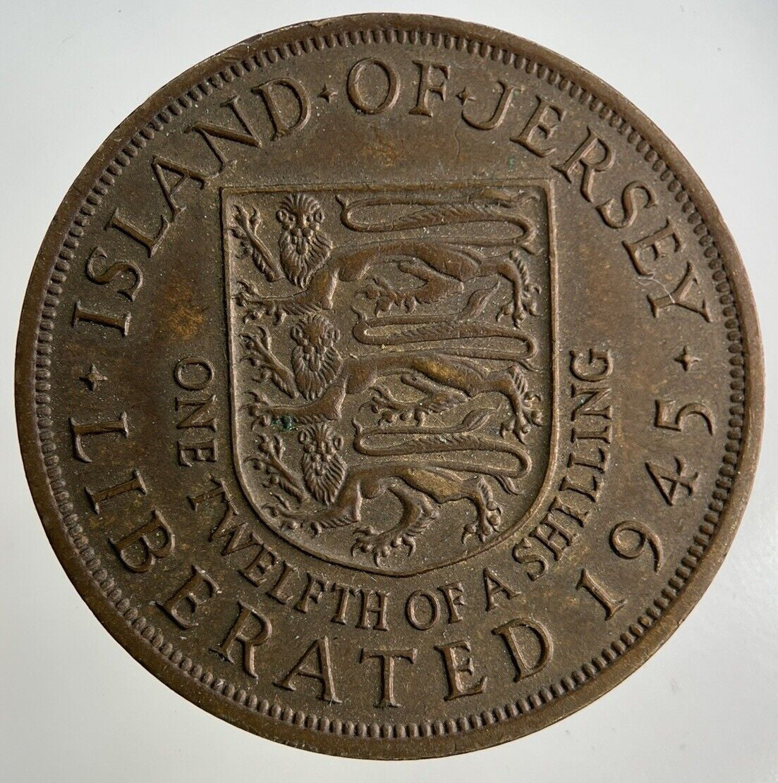 1945 Jersey 1/12 One Twelfth Of A Shilling Coin | Very High Grade
