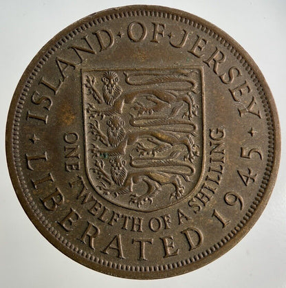 1945 Jersey 1/12 One Twelfth Of A Shilling Coin | Very High Grade