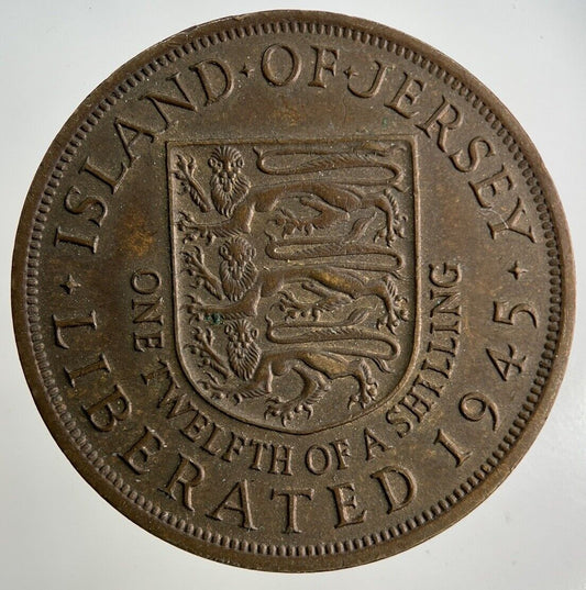1945 Jersey 1/12 One Twelfth Of A Shilling Coin | Very High Grade