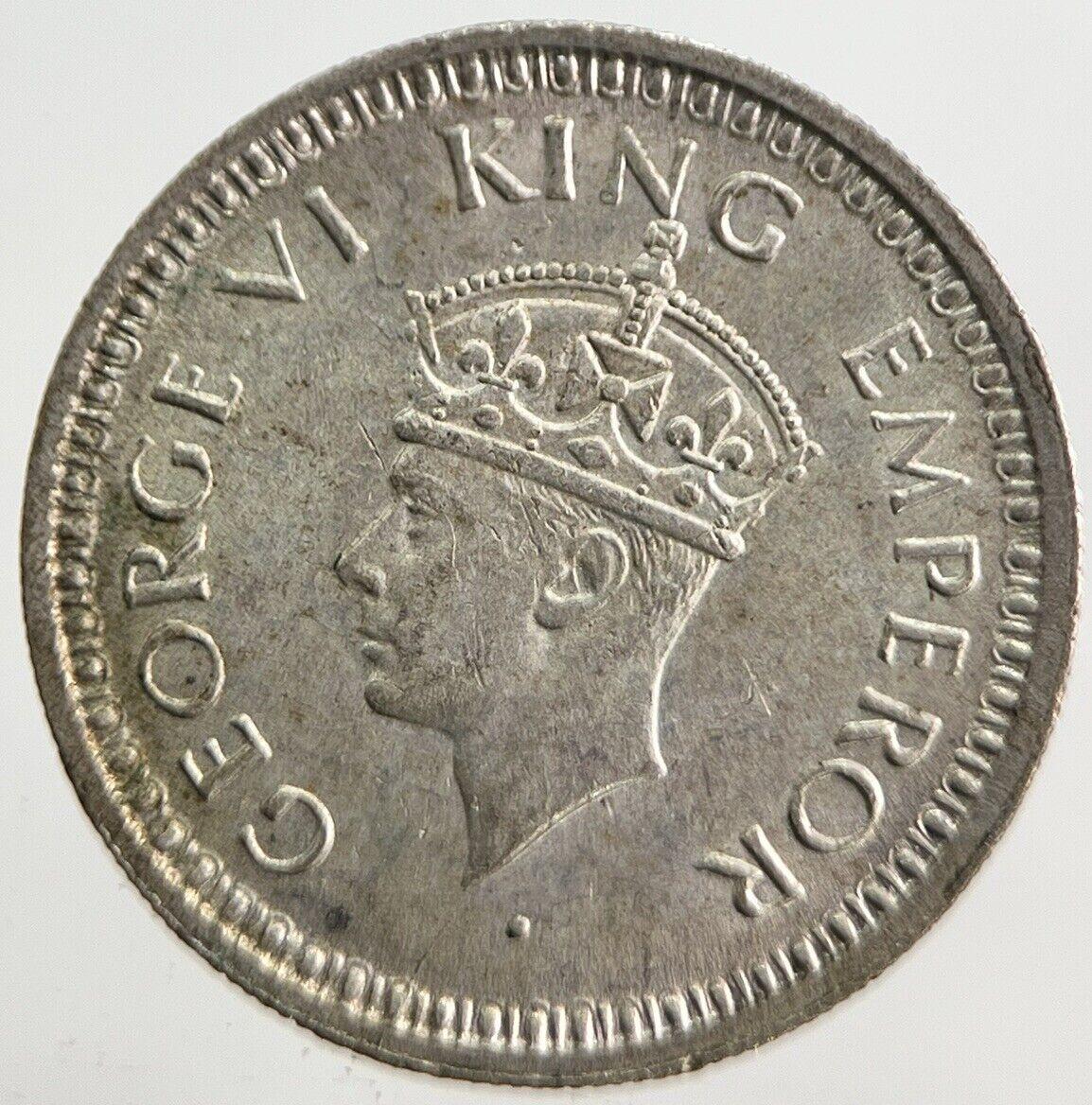 1945 India 1/4 Quarter Rupee Silver Coin | Very High Grade | a4695